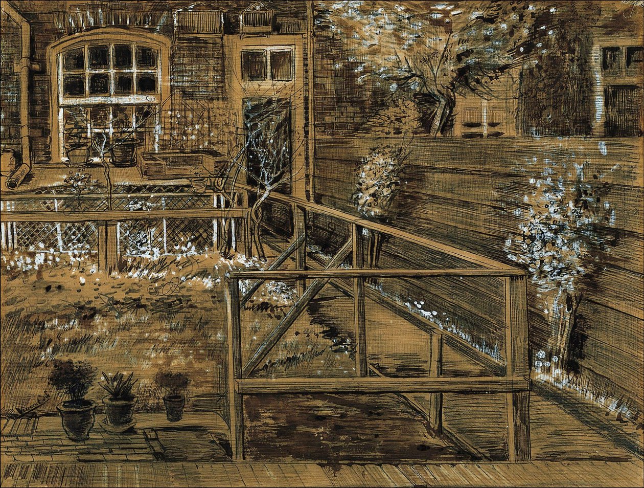 Der Garten hinter dem Haus von Siens Mutter in Den Haag